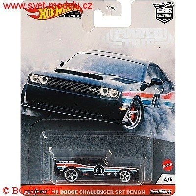 AUTÍČKO HOTWHEELS POWER TRIP REAL RIDERS DODGE CHALLEMGER  SRT DRMON 2018