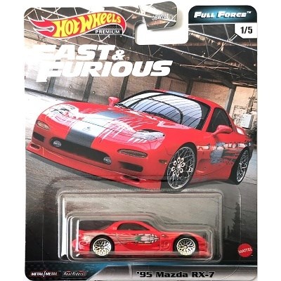 AUTÍČKO HOTWHEELS PREMIUM FAST & FURIOUS RYCHLE A ZBĚSILE FULL FORCE MAZDA RX-7 1995