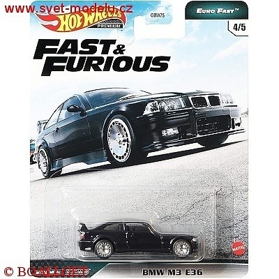 AUTKO HOTWHEELS FAST & FURIOUS RYCHLE A ZBSILE EURO FAST REAL RIDERS BMW M3 E36
