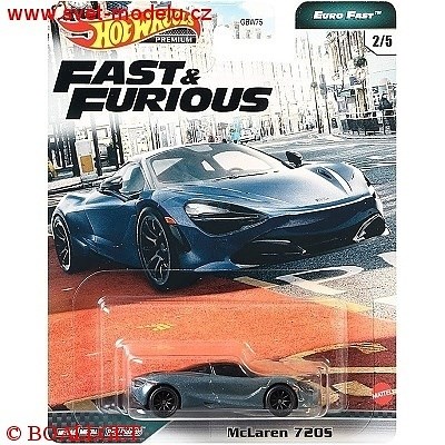 AUTKO HOTWHEELS FAST & FURIOUS RYCHLE A ZBSILE EURO FAST REAL RIDERS MCLAREN 720S