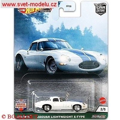 AUTÍČKO HOTWHEELS BRITISH HORSE POWER JAGUAR LIGHTWEIGHT E-TYPE
