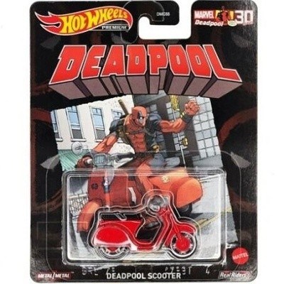 AUTÍČKO HOTWHEELS PREMIUM MARVEL DEADPOOL SCOOTER