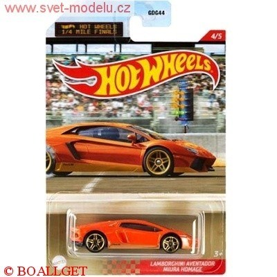 AUTÍČKO HOTWHEELS 1/4 MILE FINALS LAMBORGHINI AVENTADOR MIURA HOMAGE