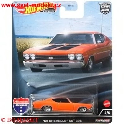 AUTÍČKO HOTWHEELS PREMIUM CAR CULTURE CHEVELLE SS 396 1969