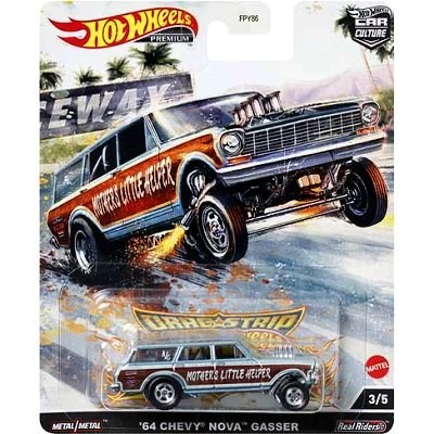 AUTÍČKO HOT WHEELS PREMIUM HCK21 CAR CULTURE DRAG STRIP CHEVROLET NOVA GASSER 1964