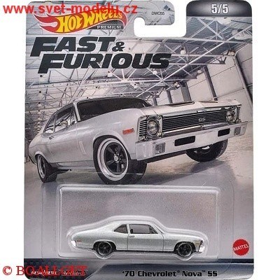 AUTÍČKO HOTWHEELS PREMIUM FAST & FURIOUS CHEVROLET NOVA SS 1970