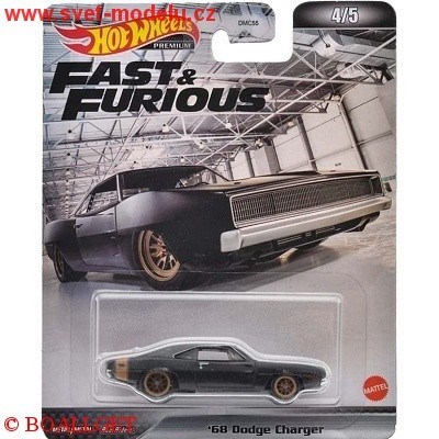 AUTÍČKO HOTWHEELS PREMIUM FAST & FURIOUS DODGE CHARGER 1968