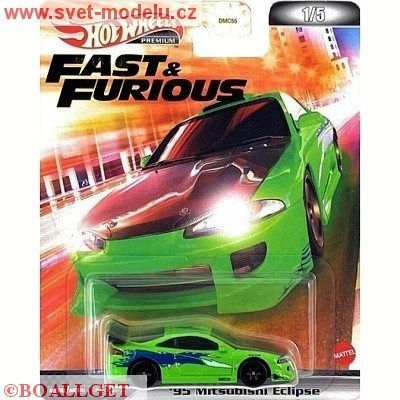 AUTKO HOTWHEELS PREMIUM FAST & FURIOUS MITSUBISHI ECLIPSE 1995 GREEN