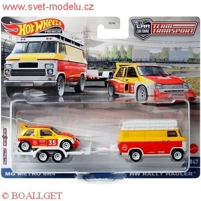 AUTÍČKO HOTWHEELS TEAM TRANSPORT HW RALLY HAULER MG METRO 6R4