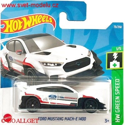 AUTÍČKO HOTWHEELS HW GREEN SPEED FORD MUSTANG MACH-E 1400