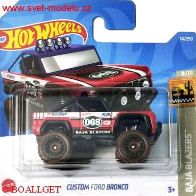 AUTÍČKO HOTWHEELS BAJA BLAZERS FORD BRONCO CUSTOM