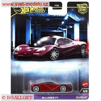 AUTÍČKO HOT WHEELS PREMIUM EXOTIC ENVY HKC77 McLAREN F1 DARK RED