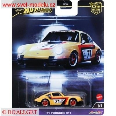 AUTÍČKO HOT WHEELS PREMIUM EXOTIC ENVY HKC80 PORSCHE 911 1971 YELLOW