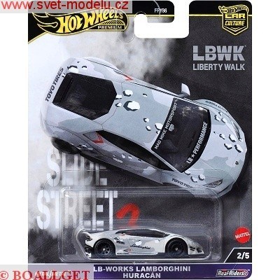 Autíčko HOT WHEELS PREMIUM HKC84 SLIDE STREET 2 LB-Works Lamborghini silver