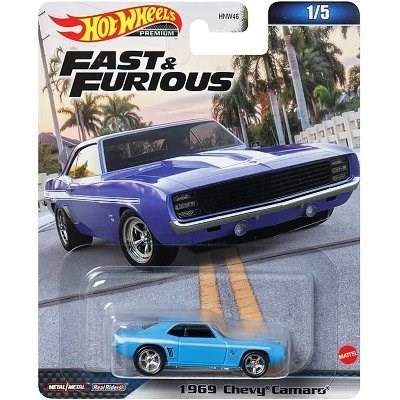 AUTÍČKO HOT WHEELS PREMIUM HKD24 FAST & FURIOUS RYCHLE A ZBĚSILE CHEVROLET CAMARO 1969