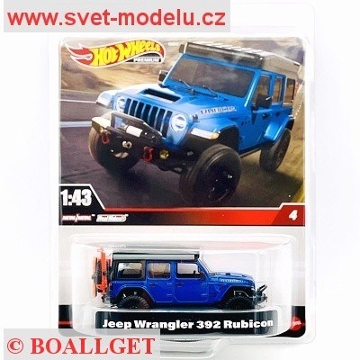 AUTÍČKA HOT WHEELS PREMIUM HMD46 JEEP WRANGLER 392 RUBICON BLUE