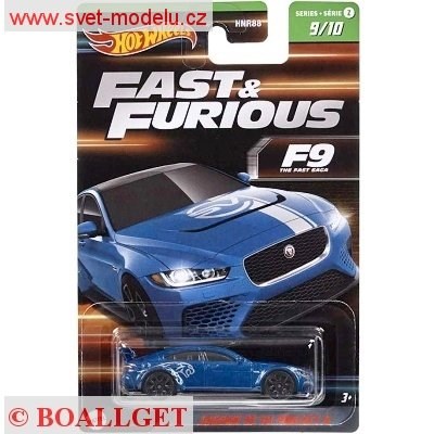 AUTÍČKO HOT WHEELS FAST & FURIOUS RYCHLE A ZBĚSILE HNT09 JAGUAR XE SV PROJECT 8 BLUE