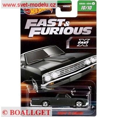 AUTÍČKO HOT WHEELS FAST & FURIOUS RYCHLE A ZBĚSILE HNT10 CHEVROLET EL CAMINO BLACK