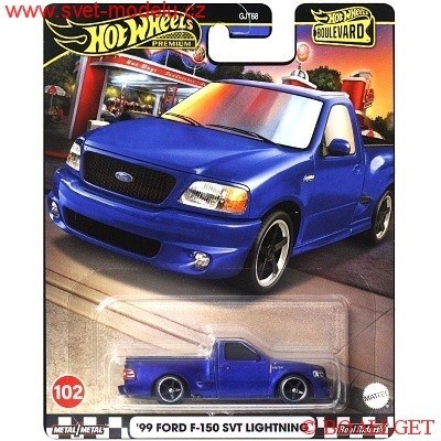 Autko HOT WHEELS PREMIUM BOULEVARD HRT60 FORD F-150 SVT LIGHTNING 1999 BLUE