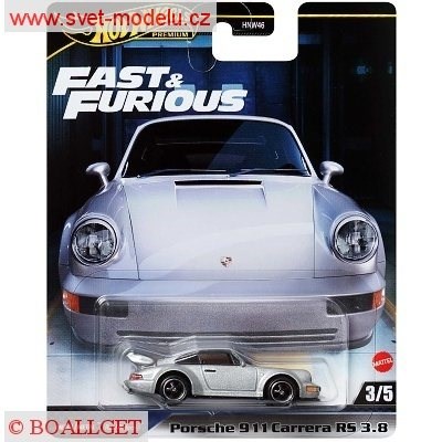 AUTKO HOT WHEELS PREMIUM HRT97 FAST & FURIOUS RYCHLE A ZBSILE PORSCHE 911 CARRERA RS 3,8 SILVER