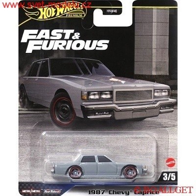 AUTÍČKO HOT WHEELS PREMIUM FAST & FURIOUS RYCHLE A ZBĚSILE HRT98 CHEVY CAPRICE 1987 GREY