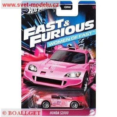 AUTKO HOT WHEELS FAST & FURIOUS RYCHLE A ZBSILE WOMEN OF FAST HRW36 HONDA S2000 PINK