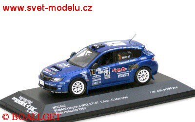 SUBARU IMPREZA WRX STi No.7 ARAI-MACNEAIL RALLY HOKKAIDO 2009 LIMITED EDITION 999PCS.