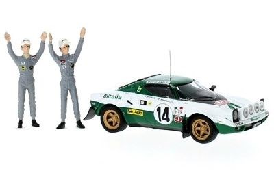 LANCIA STRATOS HF #14 MUNARI / MANUCCI WINNER RALLY MONTE CARLO 1975 w/ FIGURES