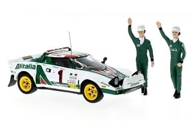 LANCIA STRATOS HF #1 MUNARI / MANUCCI WINNER RALLY MONTE CARLO 1977 w/ FIGURES