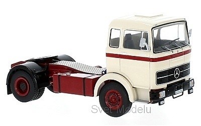 TAHAČ NÁVĚSŮ MERCEDES-BENZ LPS 1632 1970 BEIGE / RED