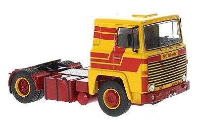 TAHAČ NÁVĚSŮ SCANIA LBT 141 1976 YELLOW / RED
