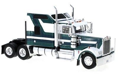 TAHAČ NÁVĚSŮ KENWORTH W 900 BIG SLEPPER 1990 WHITE / GREEN