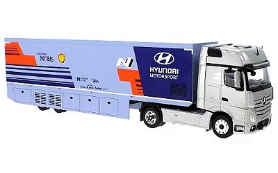 TAHAČ NÁVĚSŮ MERCEDES-BENZ ACTROS MP4 HYUNDAI MOTOR SPORT WRC TRANSPORT 2019