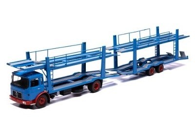 MAN Car transporter with trailer 1970 Bleu and Red