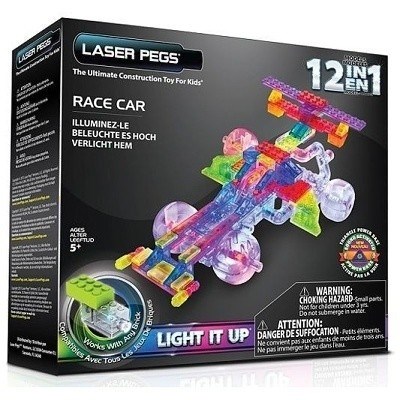LASER PEGS ZÁVODNÍ AUTA 12 v 1 SVÍTÍCÍ STAVEBNICE