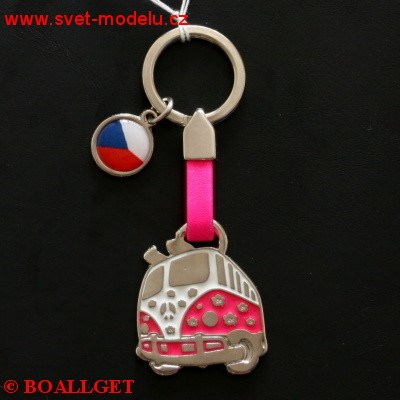 PŘÍVĚŠEK KE KLÍČŮM VOLKSWAGEN TRANPORTER T1 HIPPIES FLOWER
