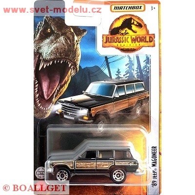 AUTÍČKO MATCHBOX JURASSIC WORLD JEEP WAGONEER 1989