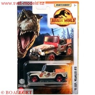AUTÍČKO MATCHBOX JURASSIC WORLD JEEP WRANGLER #10 1993