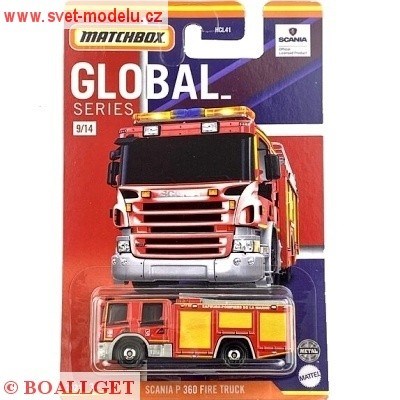 AUTÍČKO MATCHBOX SCANIA P 360 FIRE TRUCK