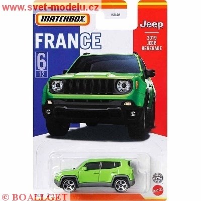 AUTÍČKO MATCHBOX BEST OF FRANCE JEEP RENEGADE 2019