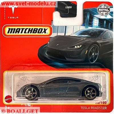 AUTÍČKO MATCHBOX TESLA ROADSTER GREY