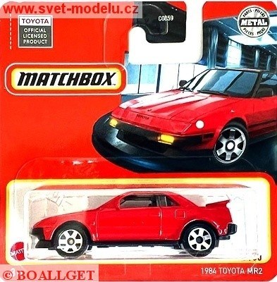 AUTÍČKO MATCHBOX TOYOTA MR2 1984 RED