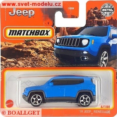 AUTÍČKO MATCHBOX JEEP RENEGADE 2019