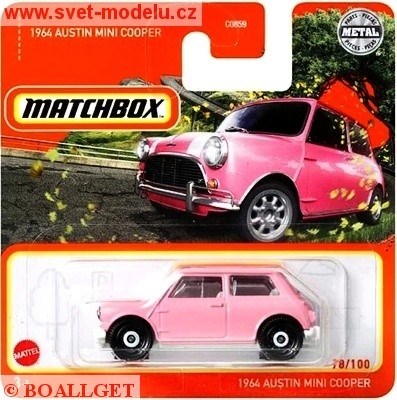 AUTKO MATCHBOX AUSTIN MINI COOPER 1964 PINK