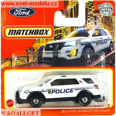 AUTÍČKO MATCHBOX FORD INTERCEPTOR UTILITY 2016 POLICE