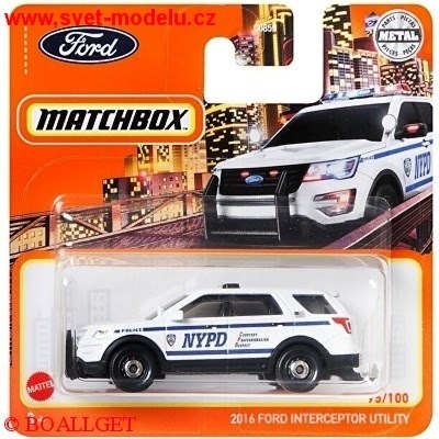 AUTÍČKO MATCHBOX FORD INTERCEPTOR UTILITY 2016