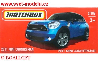 AUTÍČKO MATCHBOX DRIVE YOUR ADVENTURE MINI COUNTRYMAN 2011