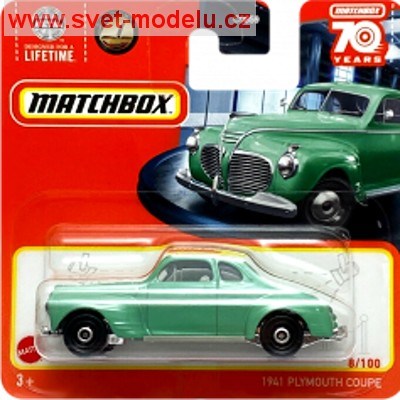 AUTÍČKO MATCHBOX HLC49 PLYMOUTH COUPE 1941 GREEN