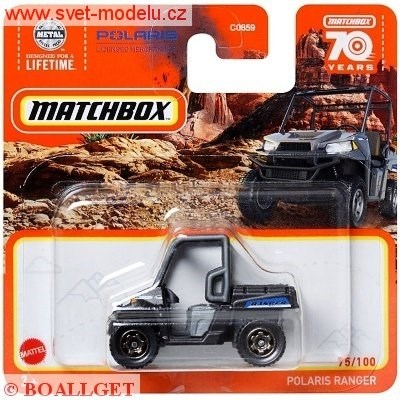 AUTÍČKO MATCHBOX POLARIS RANGER BLACK