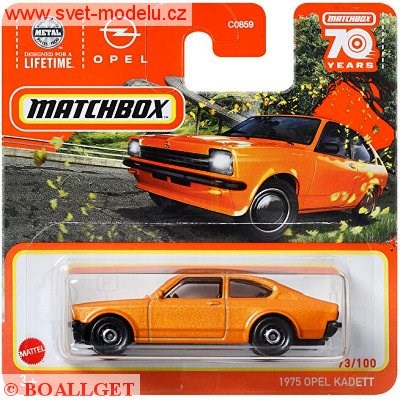 AUTÍČKO MATCHBOX OPEL KADETT 1975 ORANGE